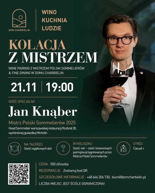 Kolacja z Mistrzem: Wine Pairing z Janem Knąberem