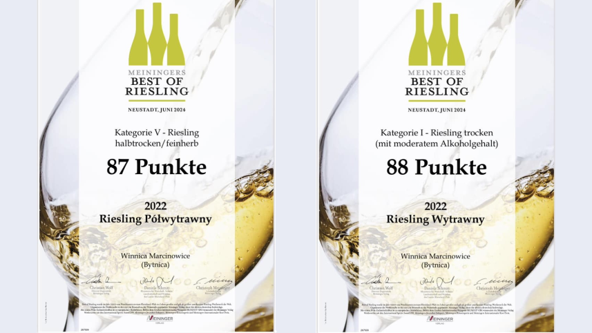 Winnica Marcinowice awarded again in the Meiningers Best of Riesling!